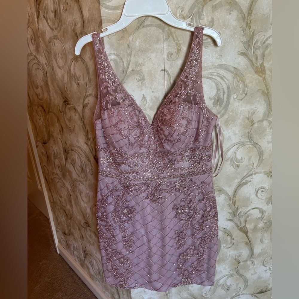 Prom Girl Narianna Pink and Gold Dress. Size Medium